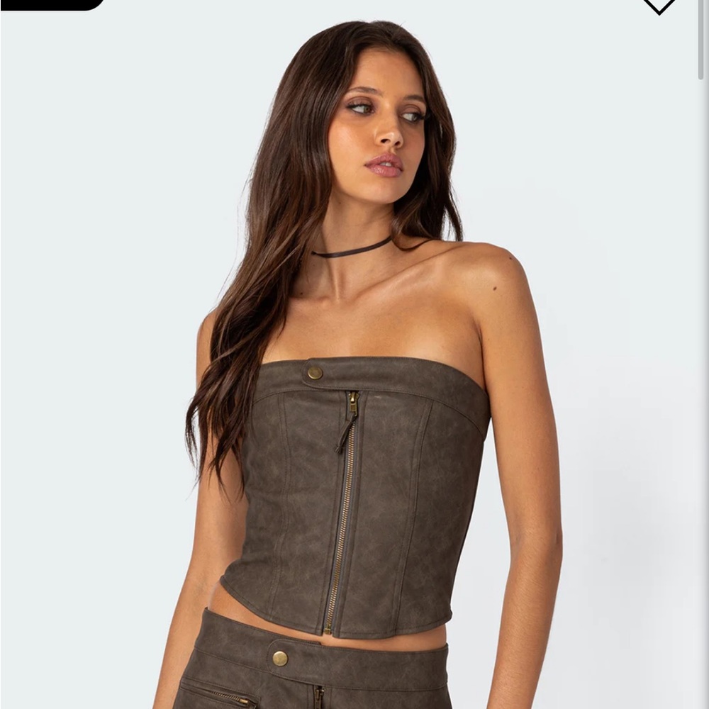Edikted Leather tube top